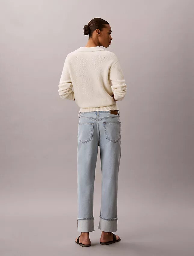 Yüksek Bel Düz Paça Jean Yüksek Bel Düz Paça Jean