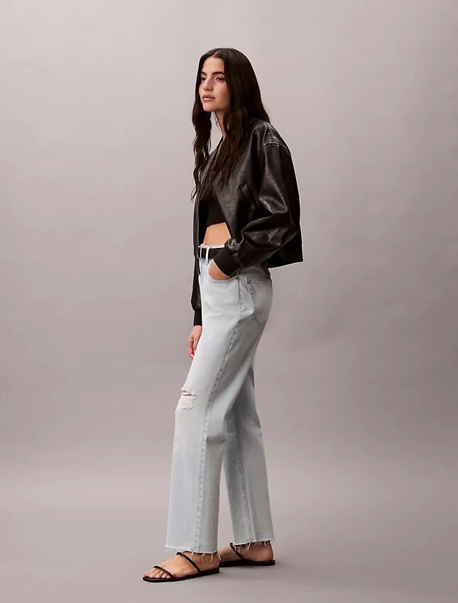 Yüksek Bel Düz Paça Jean Yüksek Bel Düz Paça Jean