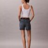 Yüksek Bel Midi Denim Şort Yüksek Bel Midi Denim Şort