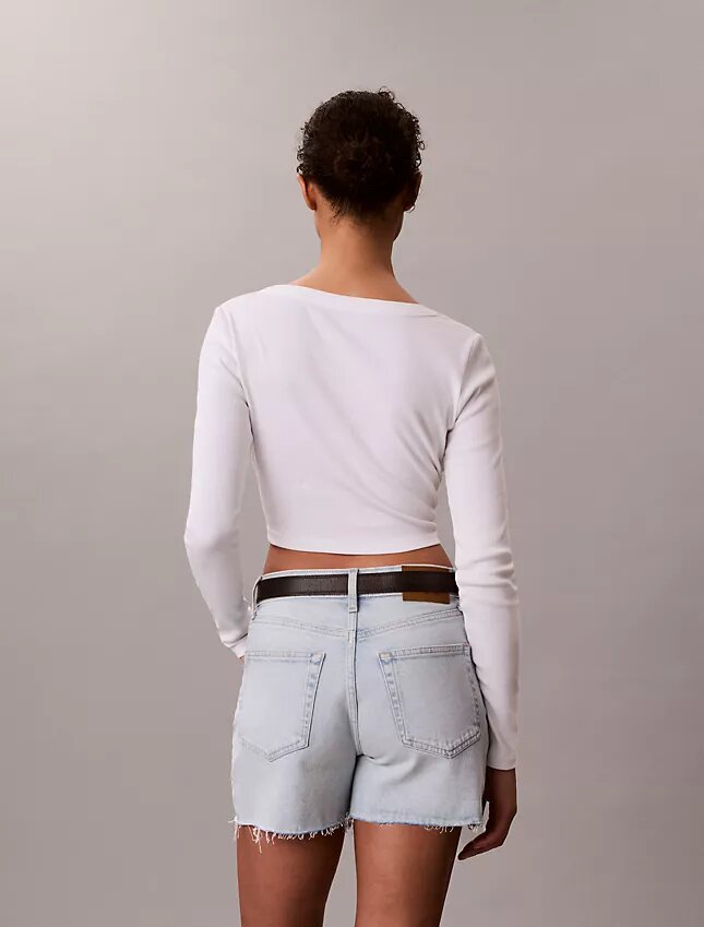 Yüksek Bel Midi Denim Şort Yüksek Bel Midi Denim Şort