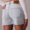 Yüksek Bel Midi Denim Şort Yüksek Bel Midi Denim Şort