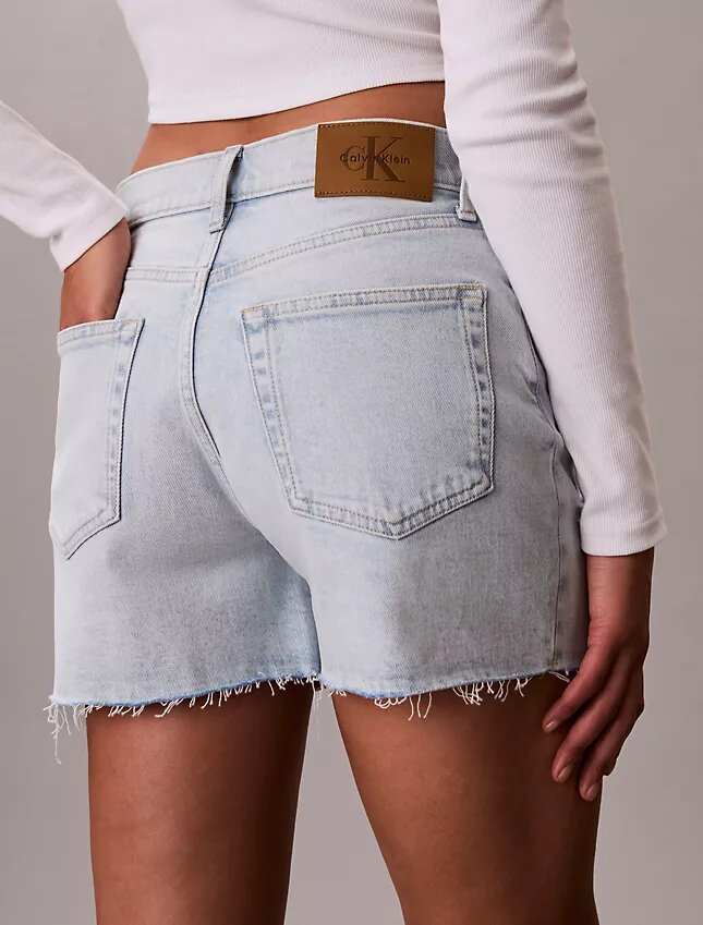 Yüksek Bel Midi Denim Şort Yüksek Bel Midi Denim Şort