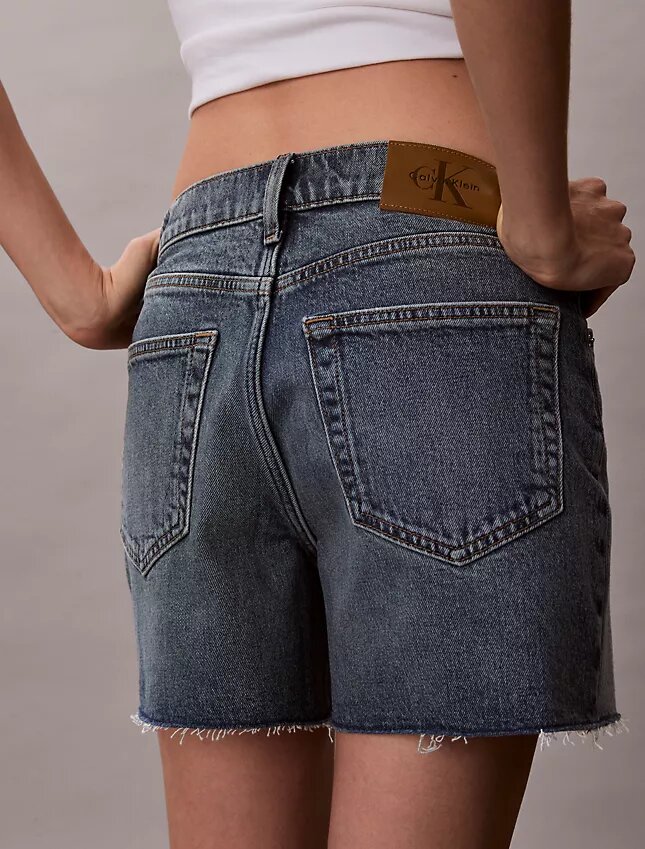 Yüksek Bel Midi Denim Şort Yüksek Bel Midi Denim Şort