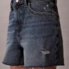 Yüksek Bel Midi Denim Şort Yüksek Bel Midi Denim Şort