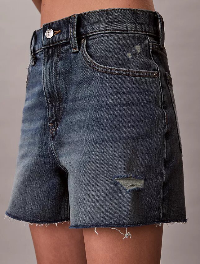 Yüksek Bel Midi Denim Şort Yüksek Bel Midi Denim Şort