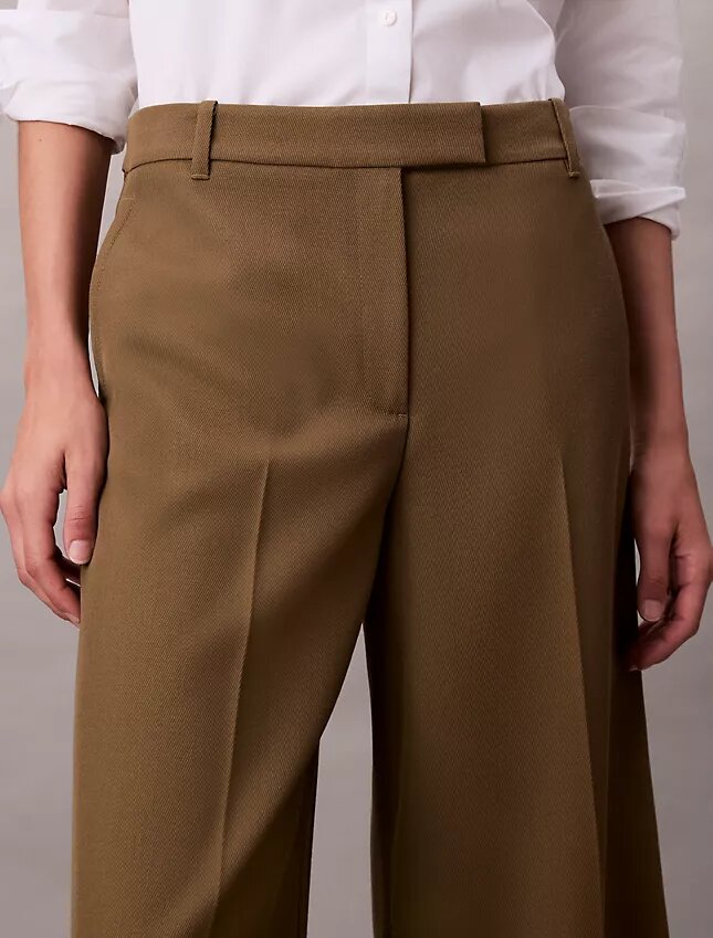 Yün Gabardin Geniş Paça Pantolon Yün Gabardin Geniş Paça Pantolon
