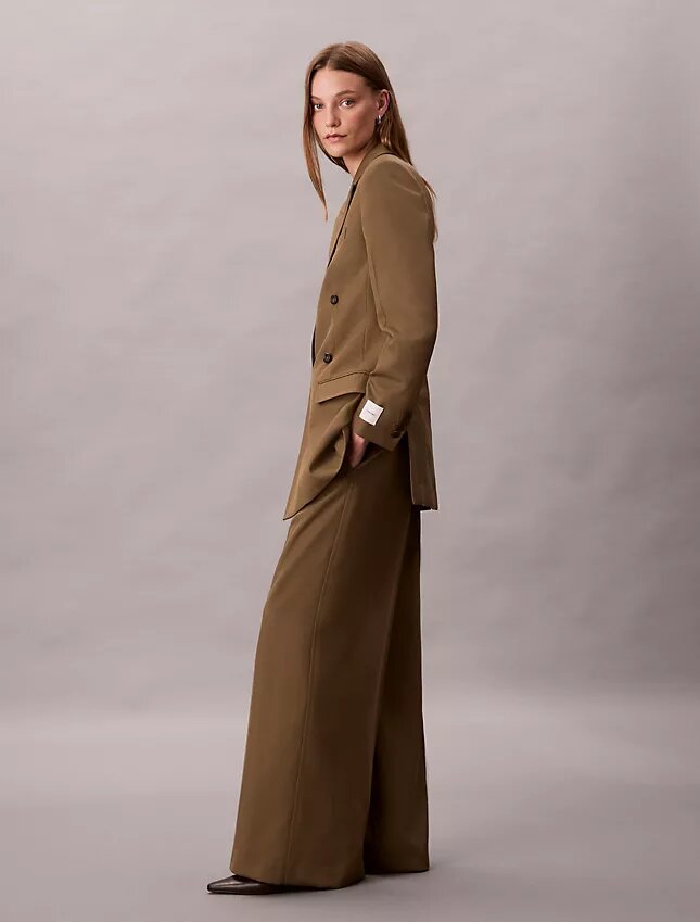 Yün Gabardin Geniş Paça Pantolon Yün Gabardin Geniş Paça Pantolon