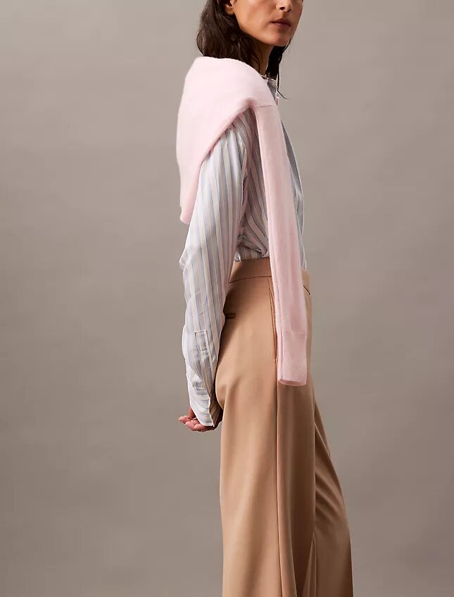 Yün Gabardin Karışımı Geniş Paça Pantolon Yün Gabardin Karışımı Geniş Paça Pantolon