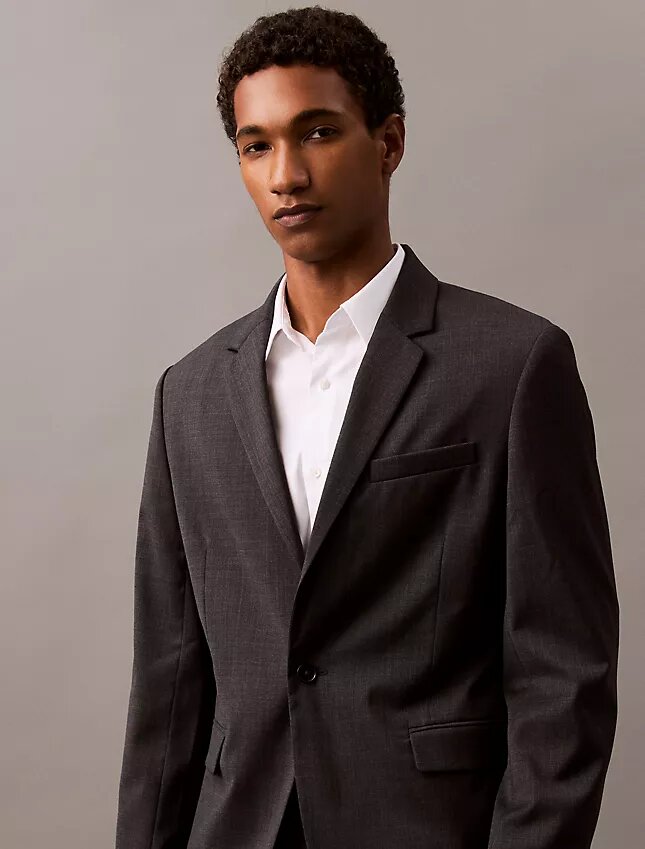 Yün Karışımlı Tek Düğmeli Blazer Yün Karışımlı Tek Düğmeli Blazer