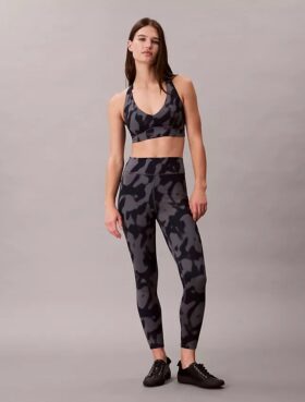 Yumuşak Spor Soyut Desenli 7/8 Tayt